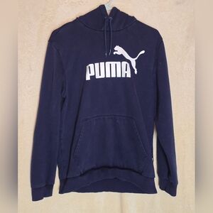 Men's Navy Puma Graphic Print Hoodie Size M